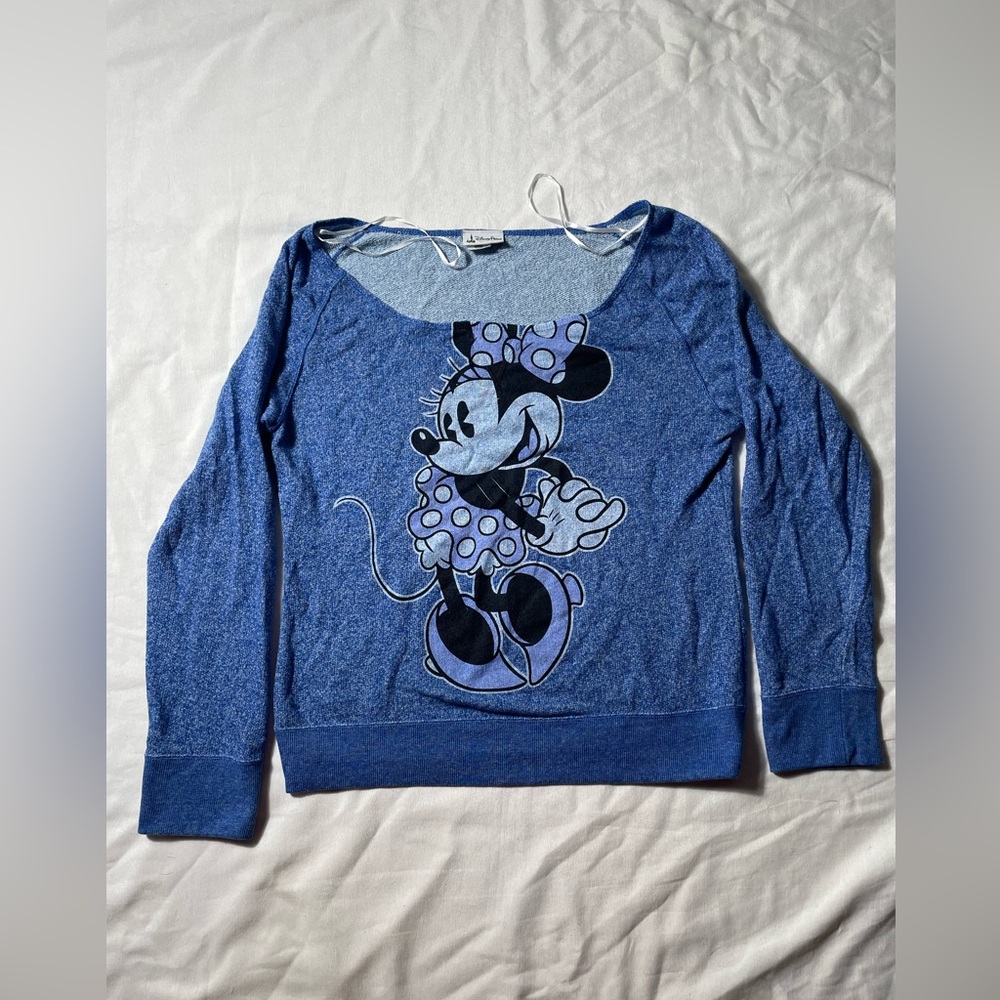 Official Disney Parks Minnie Mouse Scoop Neck Ladies Sweater/Sweatshirt size XL